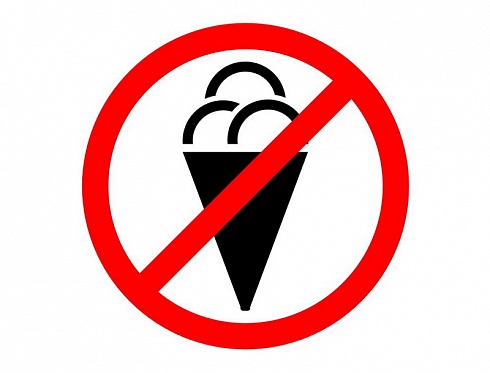 Наклейка запрещающая мороженное