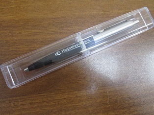 Ручка шариковая с нанесением логотипа гравировкой в прозрачном футляре