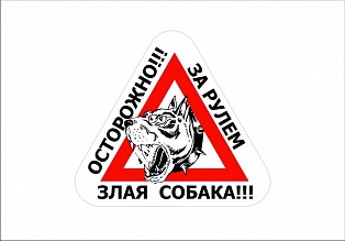 Наклейка "за рулем злая собака"