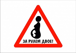 Наклейка "за рулем двое"
